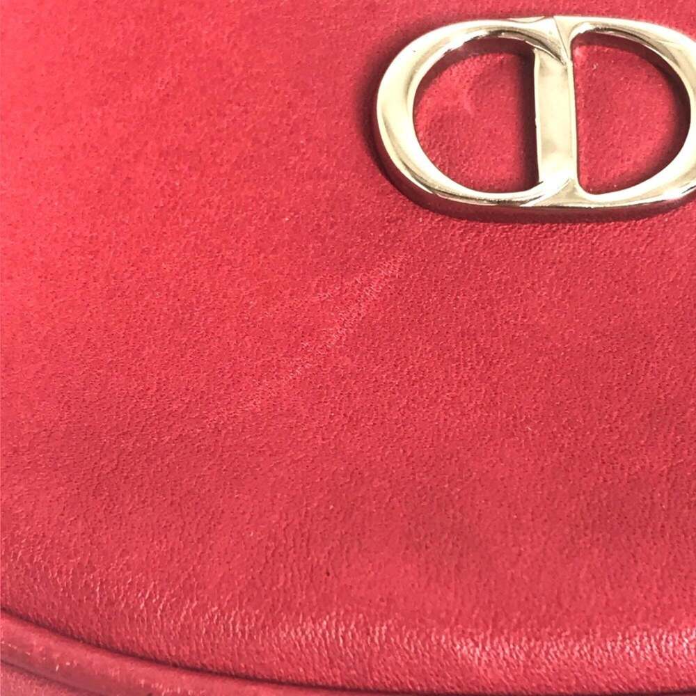 CHRISTIAN DIOR Red Leather Pochette Shoulder Bag - Picture 6 of 16